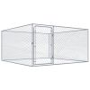 Outdoor Dog Kennel Galvanised Steel 72.8"x72.8"x39.4"