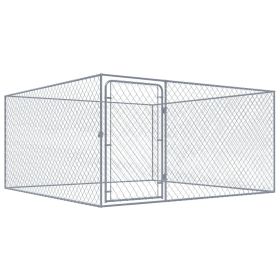 Outdoor Dog Kennel Galvanised Steel 72.8"x72.8"x39.4"