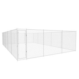 Outdoor Dog Kennel Galvanised Steel 31.2'x18.7'x6.1'