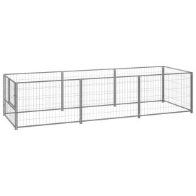 Dog Kennel Silver 32.3 ftÂ² Steel
