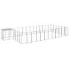Dog Kennel Silver 247.5 ftÂ² Steel