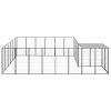 Dog Kennel Black 130.2 ftÂ² Steel