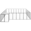 Dog Kennel Black 221.4 ftÂ² Steel
