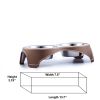 Plastic Framed Double Diner Pet Bowl in Stainless Steel, Small, Gold and Silver-Set of 2