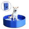 Dog/Cat Pool Feeling Cool Indoor Outdoor Pet Pool Bath Round Pool Foldable and Portable M Size 80*20cm