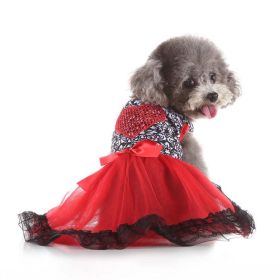 Dog Print Princess Dress (Color: 3, size: XS)
