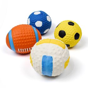 Pet dog latex chew toy high elastic cotton filled latex football sounding toy pet dog toy (colour: Small yellow football)