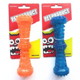 Tpr sounder dog toy strong bite resistant dog bone molar dog toy Sounding Bone Toy (colour: blue, size: small)