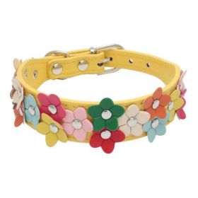 creative flower collar (Color: Yellow, size: XS)