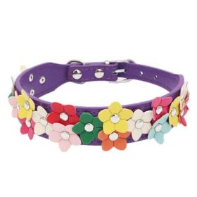 creative flower collar (Color: Purple, size: S)