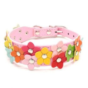 creative flower collar (Color: Pink, size: S)