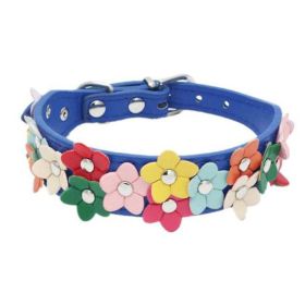 creative flower collar (Color: Deep Blue, size: XS)