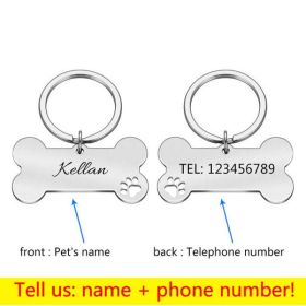 Personalized Collar Pet ID Tag (Color: 1, size: 40x21mm)