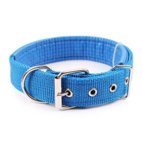 5 Size Dog Collar Adjustable (Color: Blue, size: L)