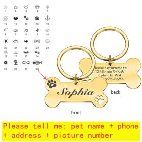Personalized Collar Pet ID Tag (Color: 21, size: 50 x 28mm)