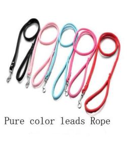 flower pet dog collar (Color: Pure color lead rope, size: S)