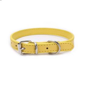 alloy buckle pet dog collar (Color: Yellow, size: 30x1.3CM)