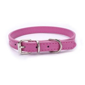 alloy buckle pet dog collar (Color: rose red, size: 30x1.3CM)