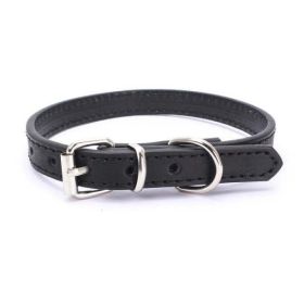 alloy buckle pet dog collar (Color: Black, size: 30x1.0CM)