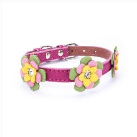 high-end pet dog collar (Color: Rose, size: L 50 2.5 CM)