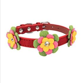 high-end pet dog collar (Color: Red, size: L 50 2.5 CM)
