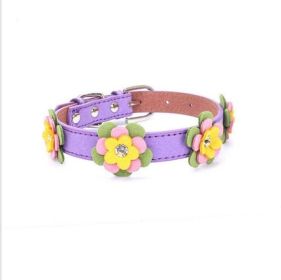 high-end pet dog collar (Color: Purple, size: XS 30 1.5 CM)