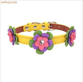 high-end pet dog collar (Color: Yellow, size: S 36 1.5 CM)