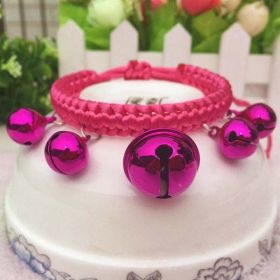 Adjustable Woven Collars (Color: 2 Rose Red, size: S)