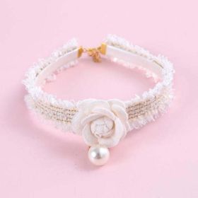 Jewelry Pet Dog Collars (Color: beige 2, size: M25-33cm)