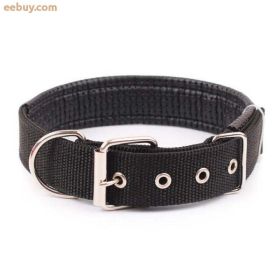 Simple Solid Color Dog Collar (Color: Black, size: XXL)