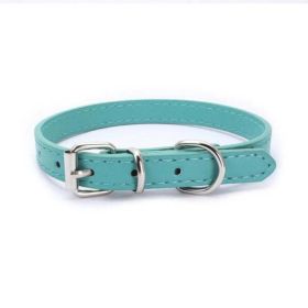 alloy buckle pet dog collar (Color: Green, size: 30x1.0CM)