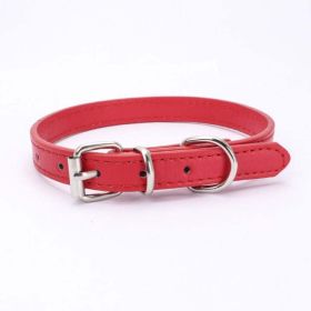 alloy buckle pet dog collar (Color: Red, size: 30x1.3CM)
