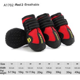 Wholesale 4pcs/set reflective waterproof dog shoes (Color: Red2, size: 6)