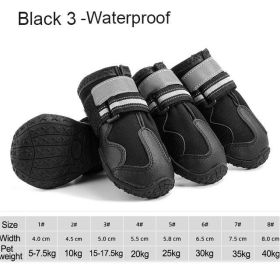 Wholesale 4pcs/set reflective waterproof dog shoes (Color: Black 3, size: 5)