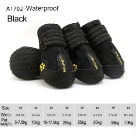 Wholesale 4pcs/set reflective waterproof dog shoes (Color: A1702-Black, size: 5)