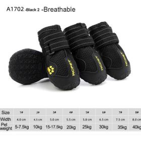 Wholesale 4pcs/set reflective waterproof dog shoes (Color: Black2, size: 6)
