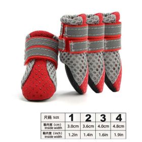 Wholesale 4pcs/set reflective waterproof dog shoes (Color: 6, size: 4)