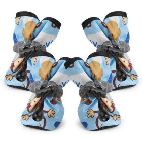 wholesale dog shoes breathable shoes waterproof rain boots (Color: Blue, size: L)
