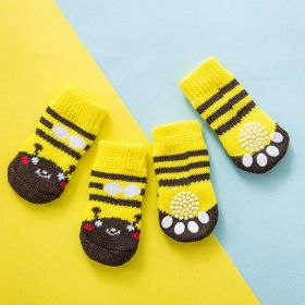 Wholesale 4 Pack Warm Soft Pet Knit Socks (Color: Yellow, size: S)