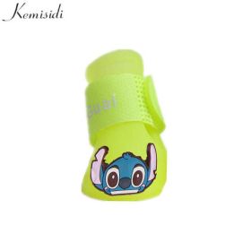 Wholesale 4pcs/set waterproof reflective non-slip pet dog shoes (Color: Yellow, size: M)