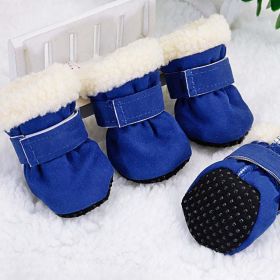Wholesale 4 Pack Winter Dog Pet Shoes Anti Ski Floor Boots (Color: Blue, size: 5x5cm)