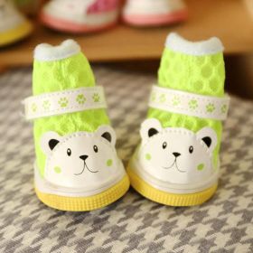 Wholesale breathable mesh small and medium dog and cat shoes (Color: Green, size: 3)