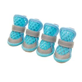 Wholesale pet breathable mesh dog shoes (Color: Blue dog shoes, size: XXL)