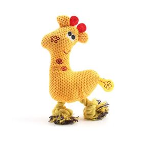 Pet Plush Bite Resistant Sound Cloth Dog Toy (Color: Yellow, shape: plush)