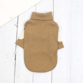 Dog cotton bottoming shirt vest (Color: Khaki, size: M)