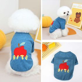Dog Apple Bear T-Shirt (Color: navy, size: XXL)
