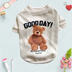 Dog Teddy Bear T-Shirt (Color: Beige, size: XL)