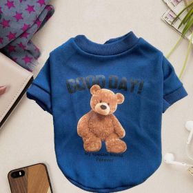 Dog Teddy Bear T-Shirt (Color: navy, size: L)