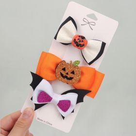 Wholesale halloween bow with cartoon hairpin (Color: white wings)