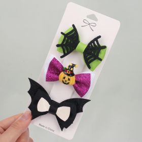 Wholesale halloween bow with cartoon hairpin (Color: black wings)